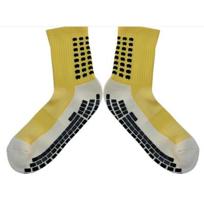 New Fashion Cotton Grid Style Team Sports Football Socks Anti Slip Soccer Socks